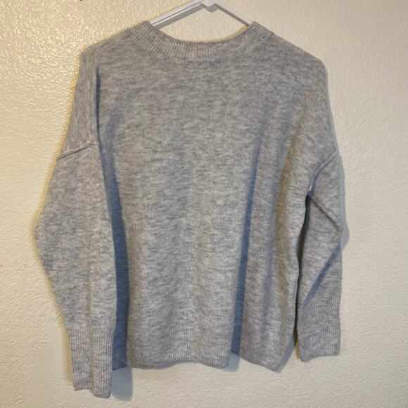 CeCe Womens Gray Crew Neck Embroidered Gold Star Knit Pullover Sweater Size XS - Picture 2 of 4